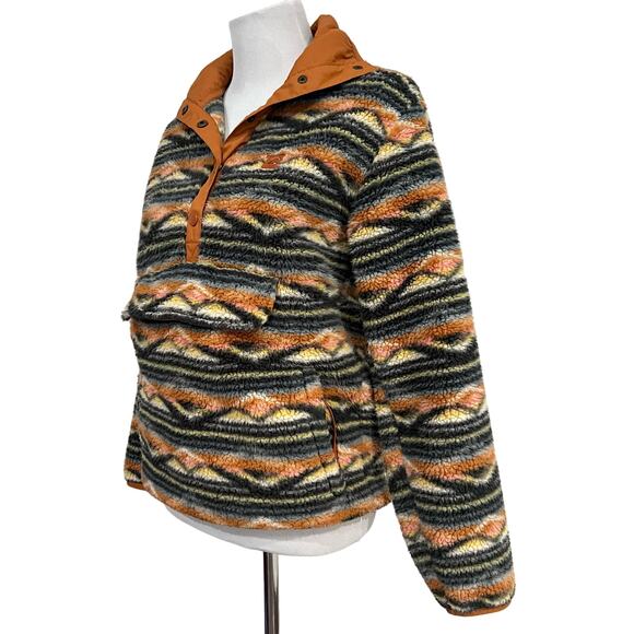 Billabong Sherpa Fleece Pullover A/Div Switchback Aztec 1/4 Snap Mock Neck Sz S - Picture 7 of 15